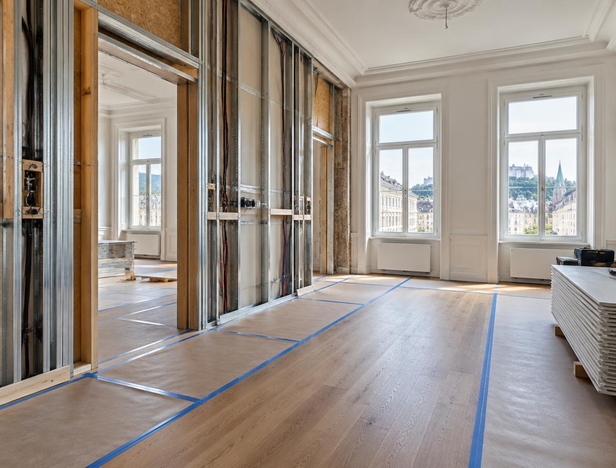 Brandschadensanierung in Wien: Visualisierung der Arbeitsschritte (KI-Visualisierung)